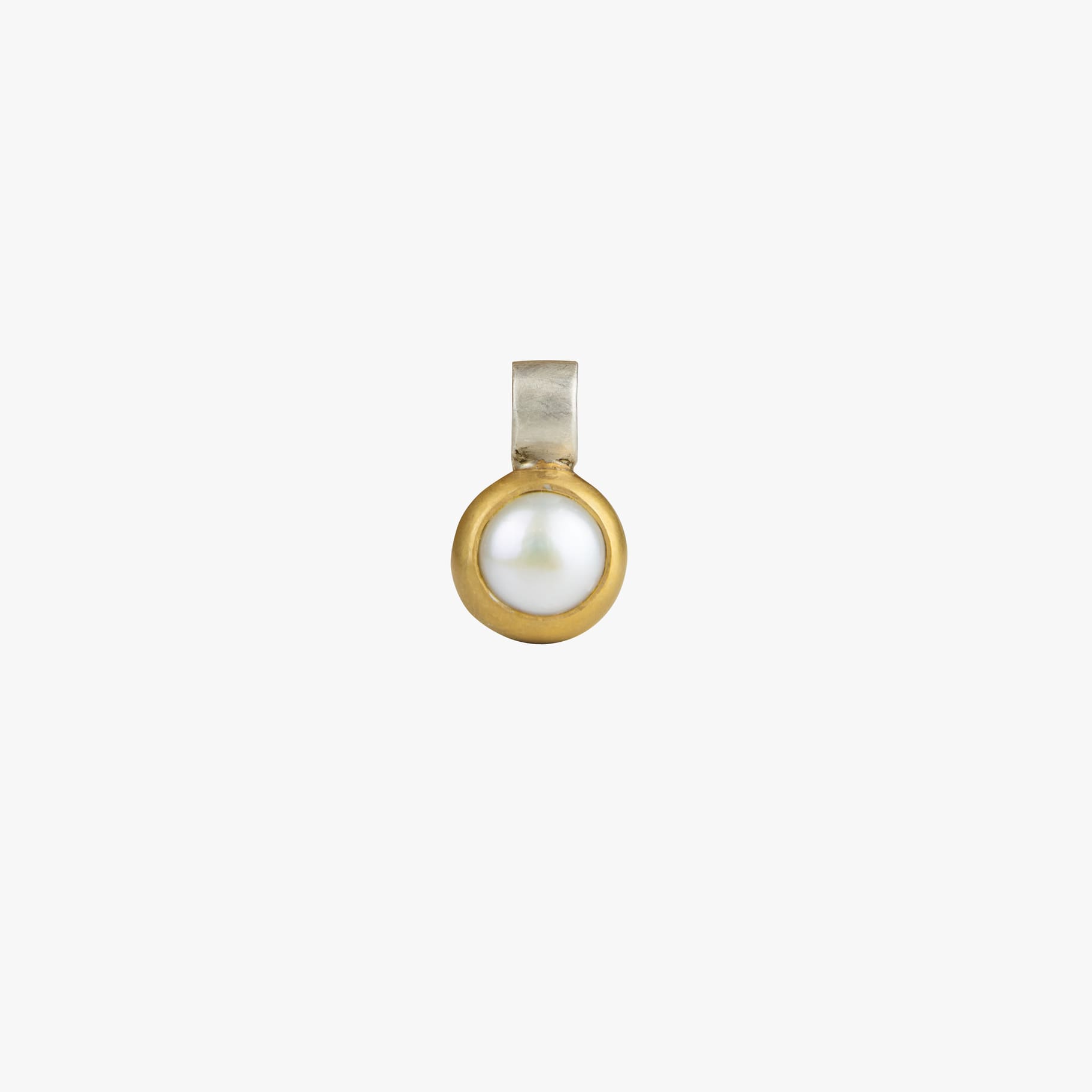 Perlen Anhänger 8x8mm rund Sterling Silber & Gold Vermeil MonikaHerré