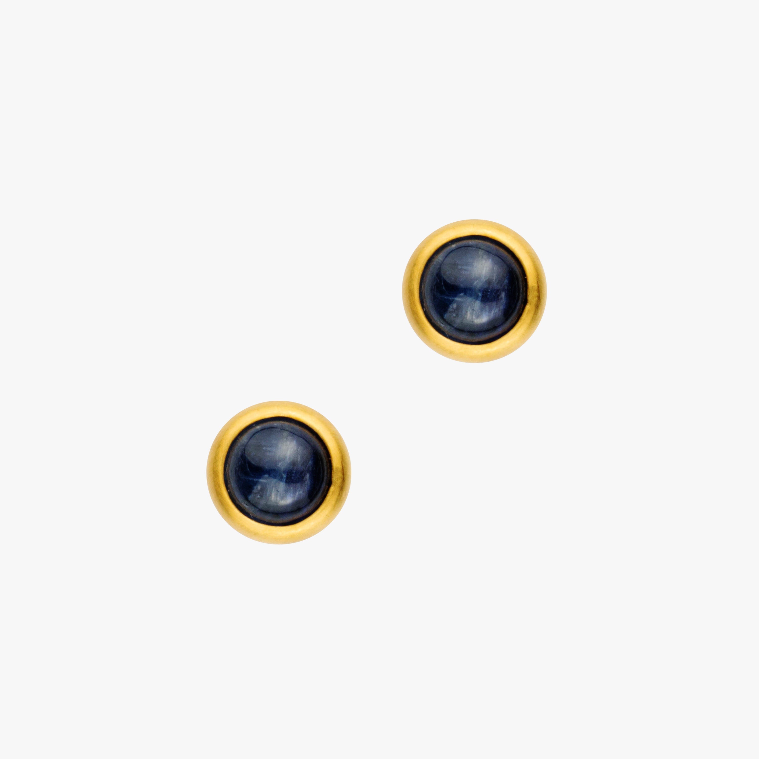 Kyanit Ring 10x10mm rund Caboshon in Gold Vermeil MonikaHerré