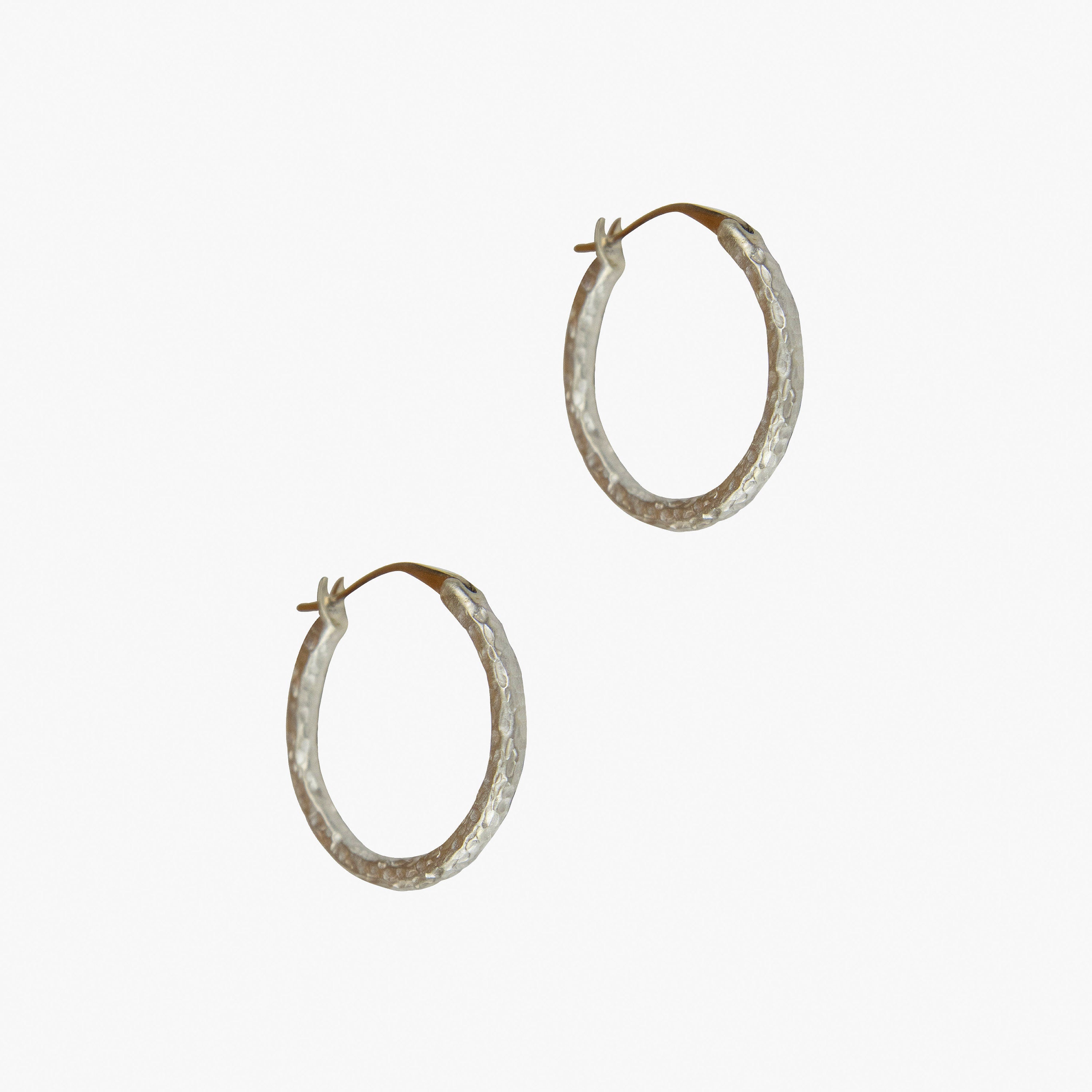 Creolen gehämmert 3mm dick massives Sterling Silber Monika Herré