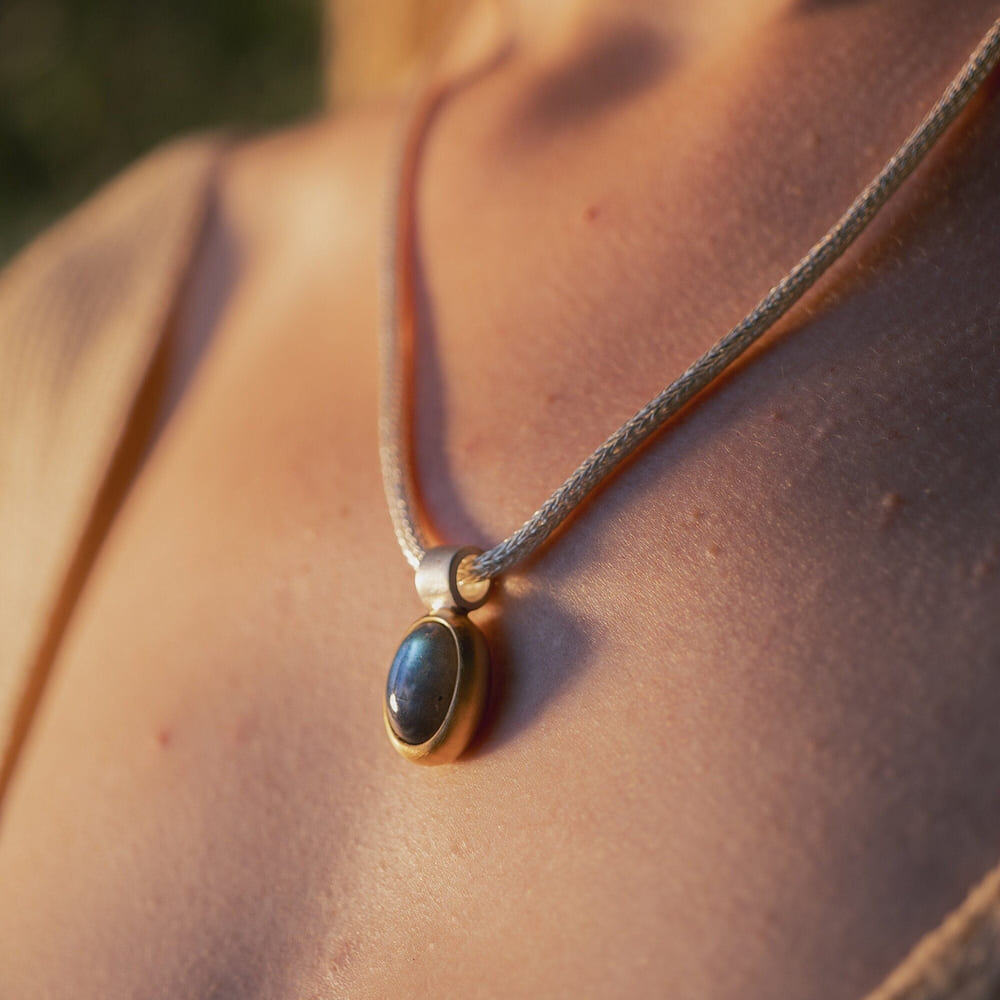Anhänger Labradorite, mixed metals -jewelry, handmade high quality artisanal pendant, Geburtstagsgeschenk für sie, Sterling Siver ...jewelry