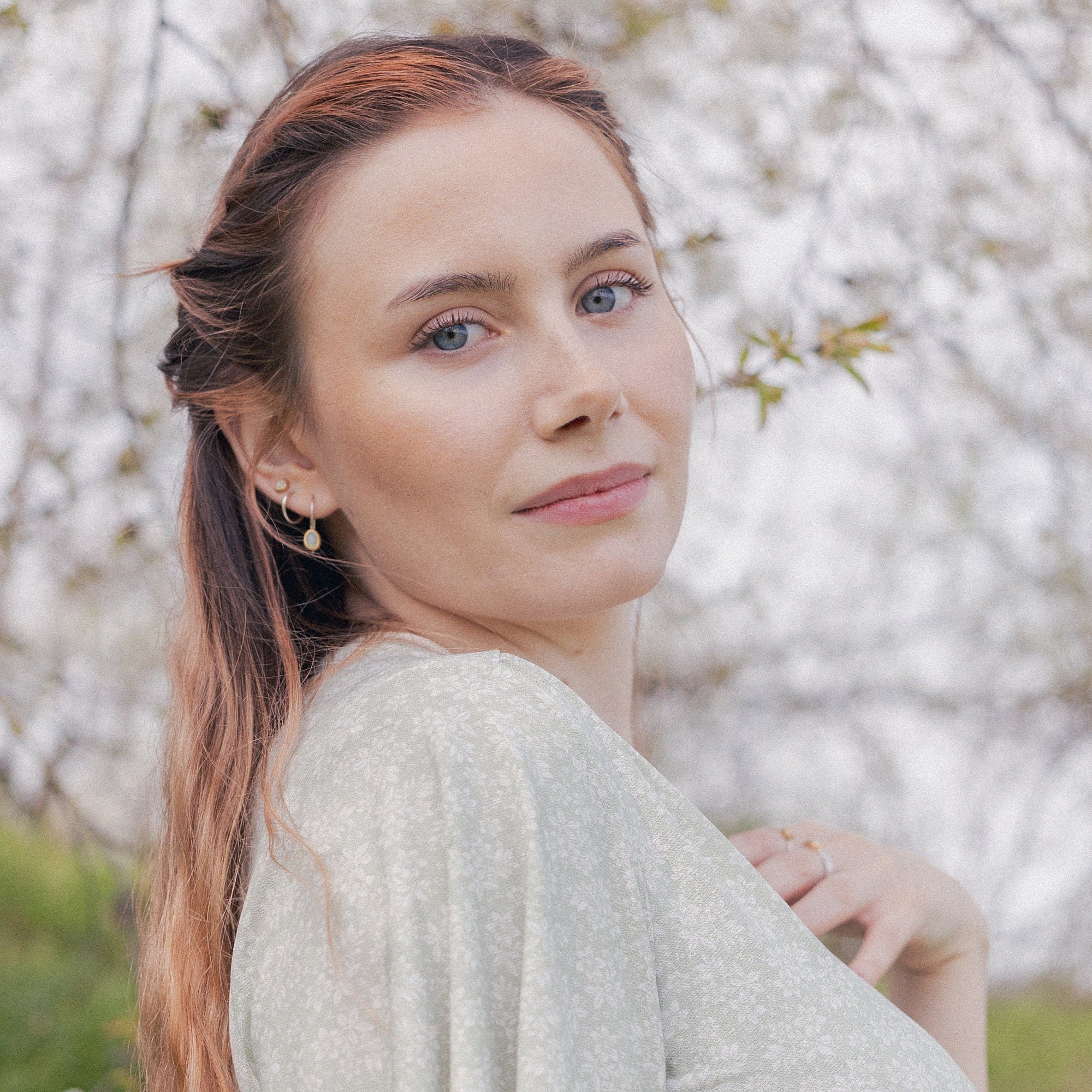 Australian opal stud earrings, fair-mined opals, handmade artisanal Sterling silver ear studs with a thick gold-plating