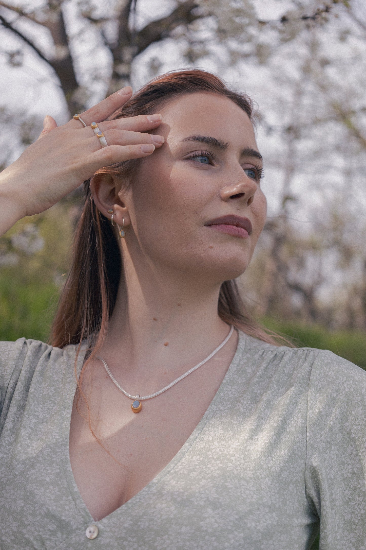 Australian opal ring, fair-mined opals, handmade artisanal Sterling silver ring with a thick gold-plating, high quality mixed metals jewelry