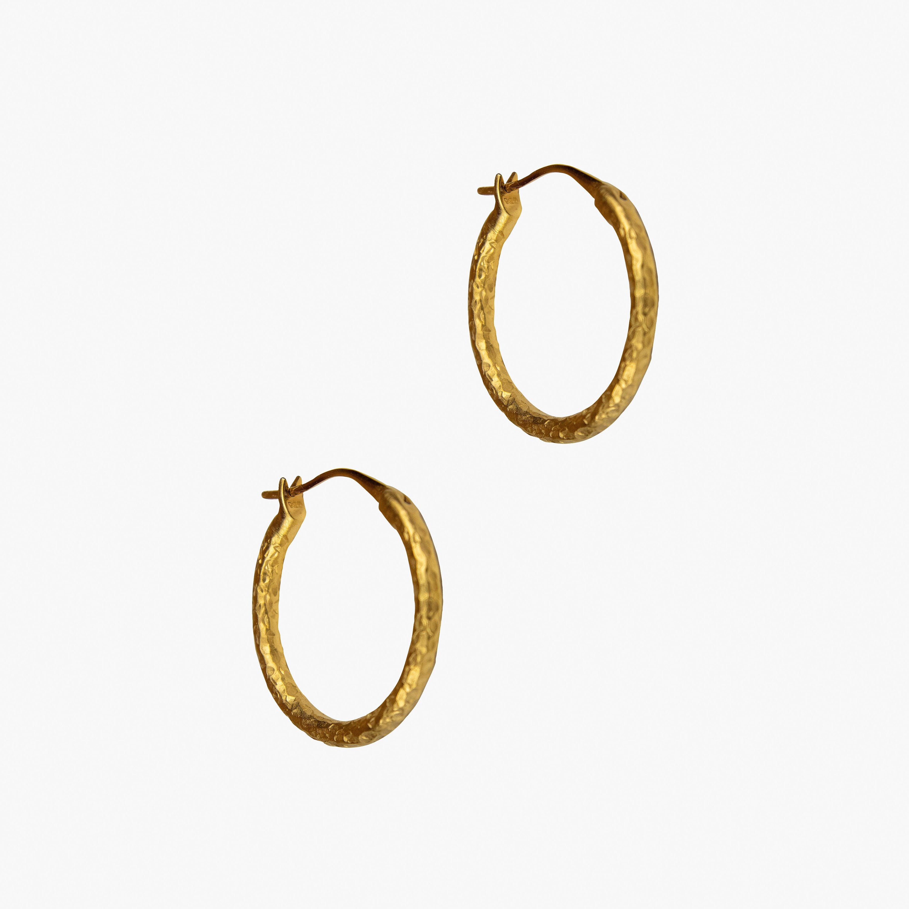 Creolen gehämert 3mm dick massives Gold Vermeil MonikaHerré