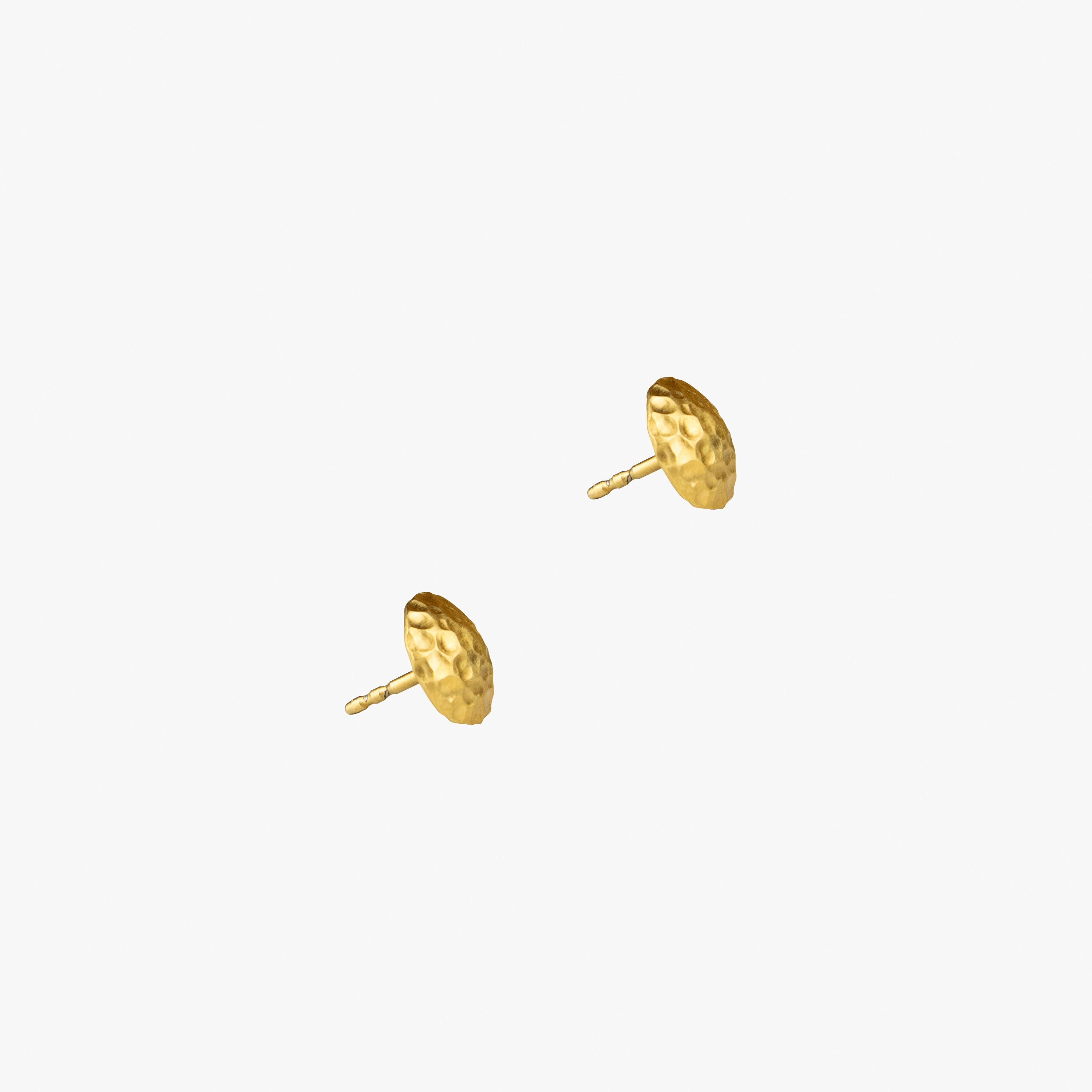 Runde Ohrstecker gehämmert Gold Vermeil MonikaHerré