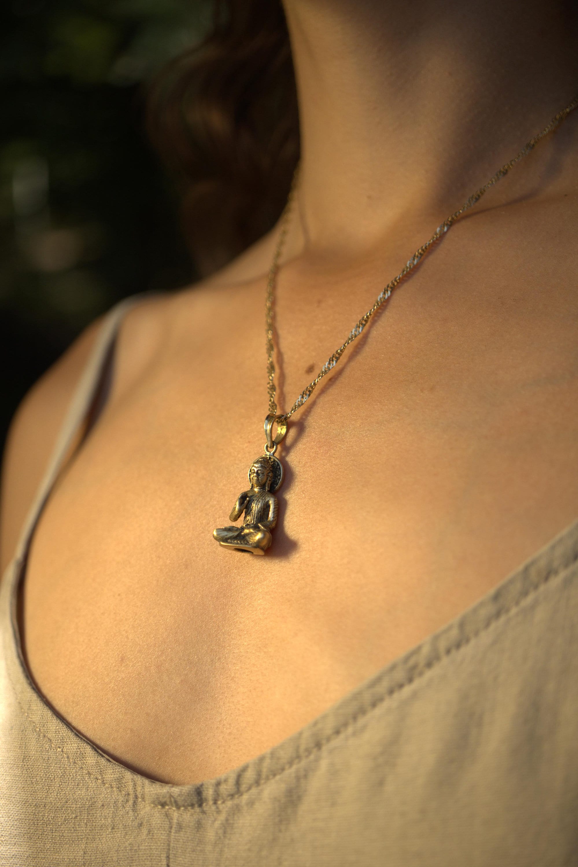 Buddha Anhänger aus massivem Messing & Gold MonikaHerré