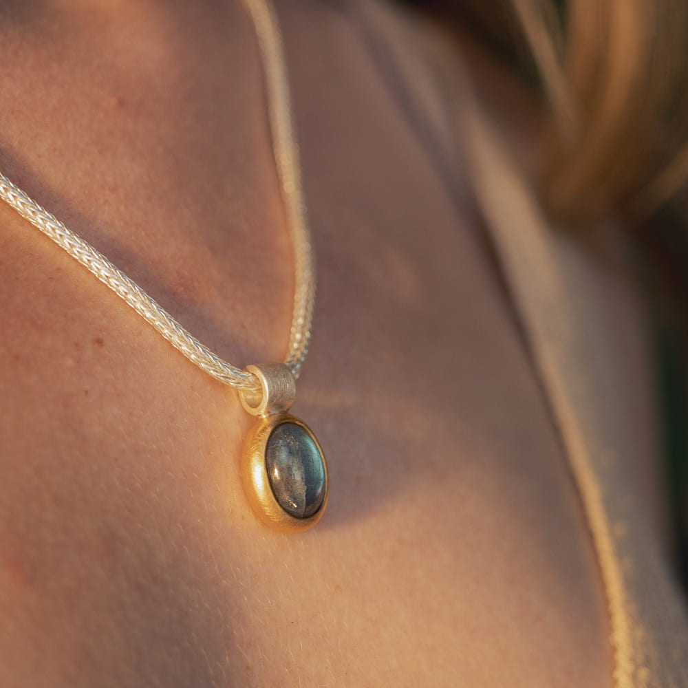 Anhänger Labradorite, mixed metals -jewelry, handmade high quality artisanal pendant, Geburtstagsgeschenk für sie, Sterling Siver ...jewelry