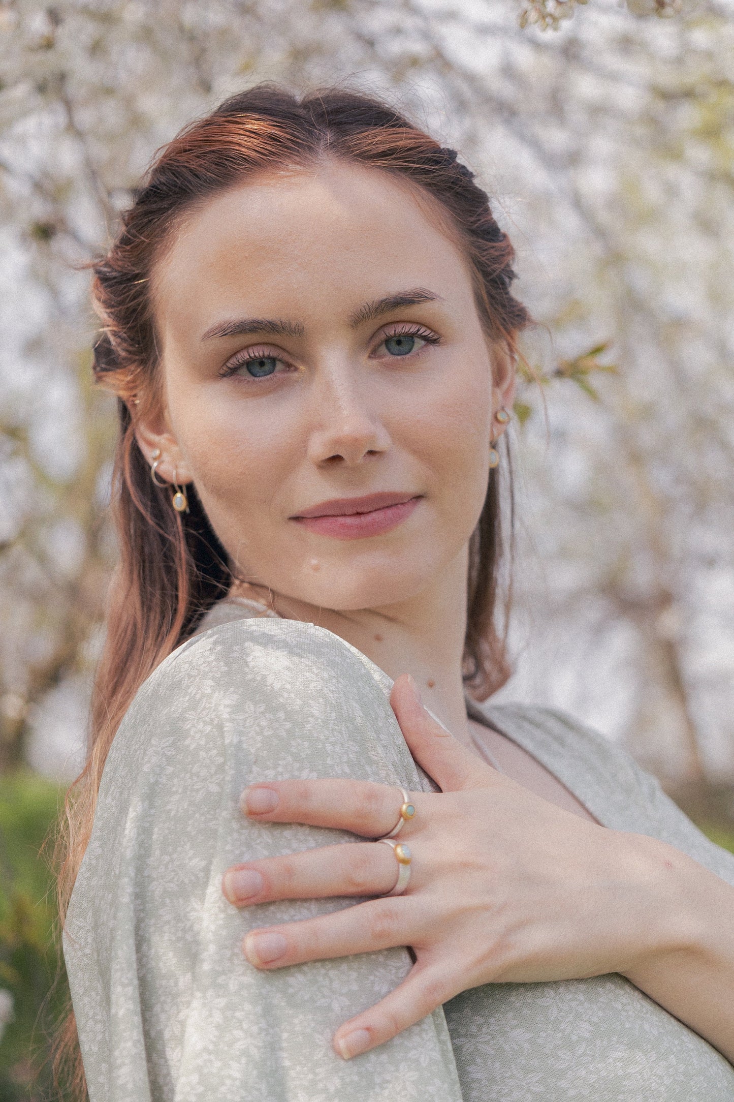 Australian opal ring, fair-mined opals, handmade artisanal Sterling silver ring with a thick gold-plating, high quality mixed metals jewelry